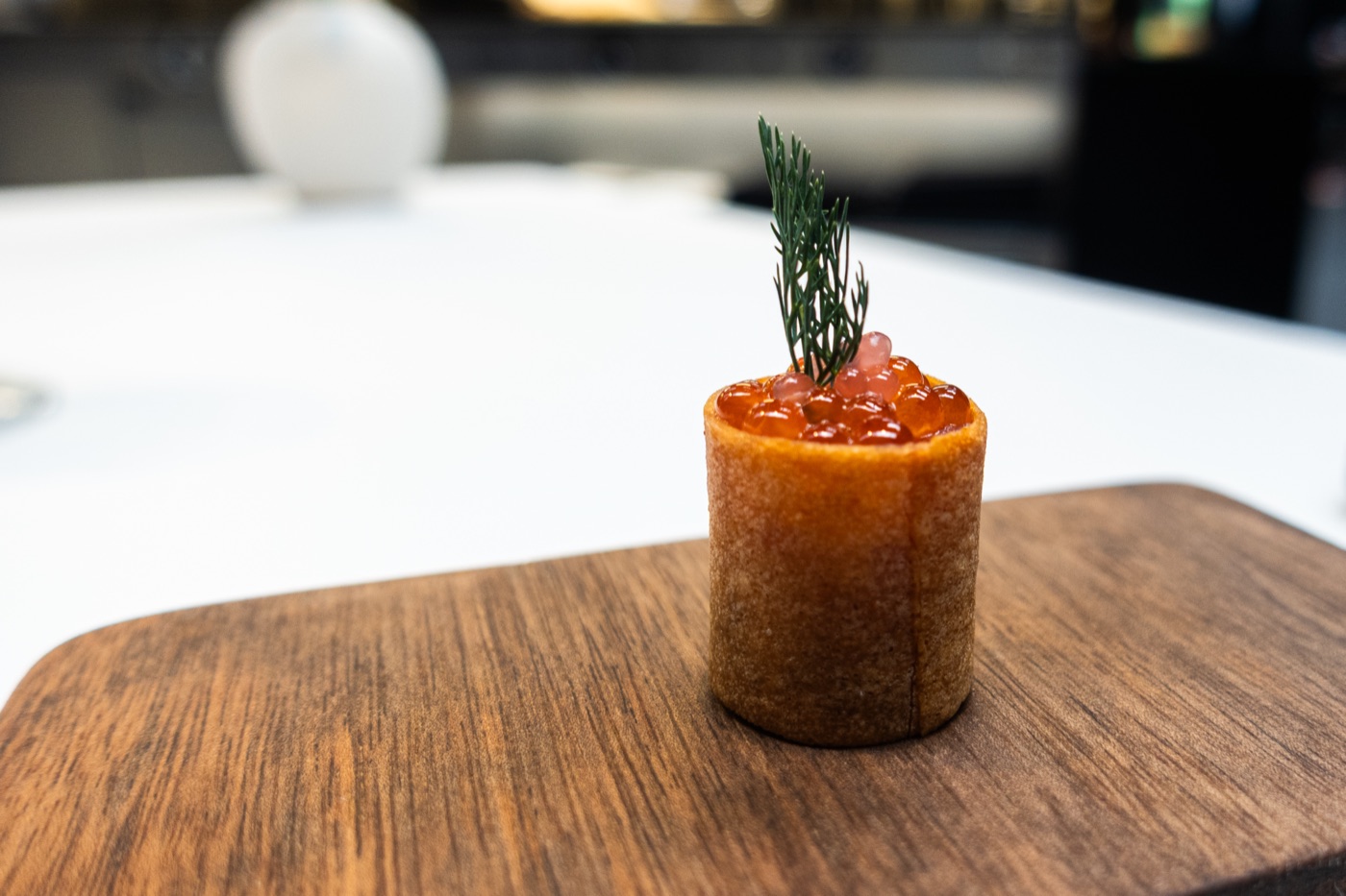 Marinated tuna, roe and ‘Mojo Picón’.