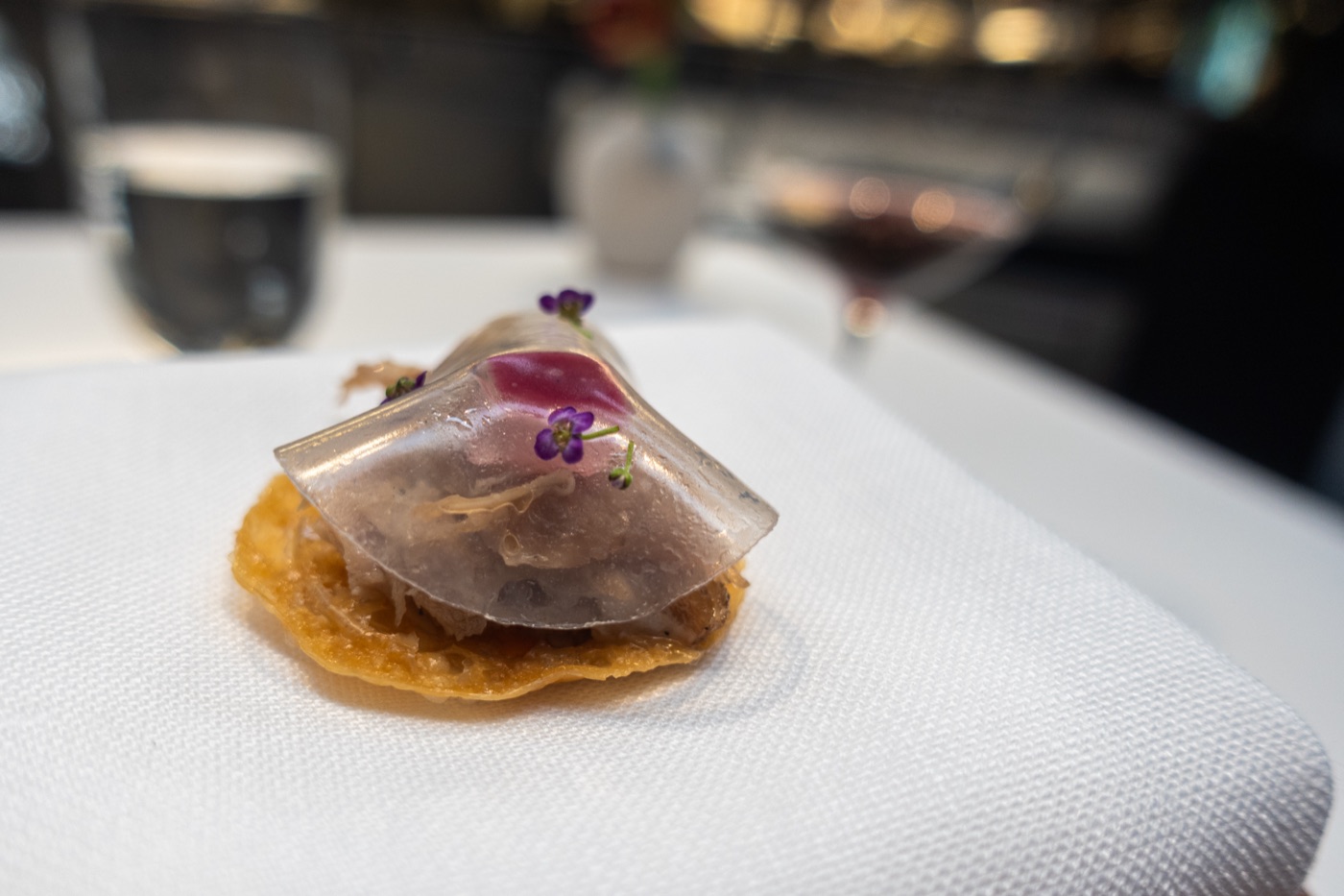 Crispy aged ‘Rubia Gallega’, acorn-fed ham, Rosemary and Thyme.