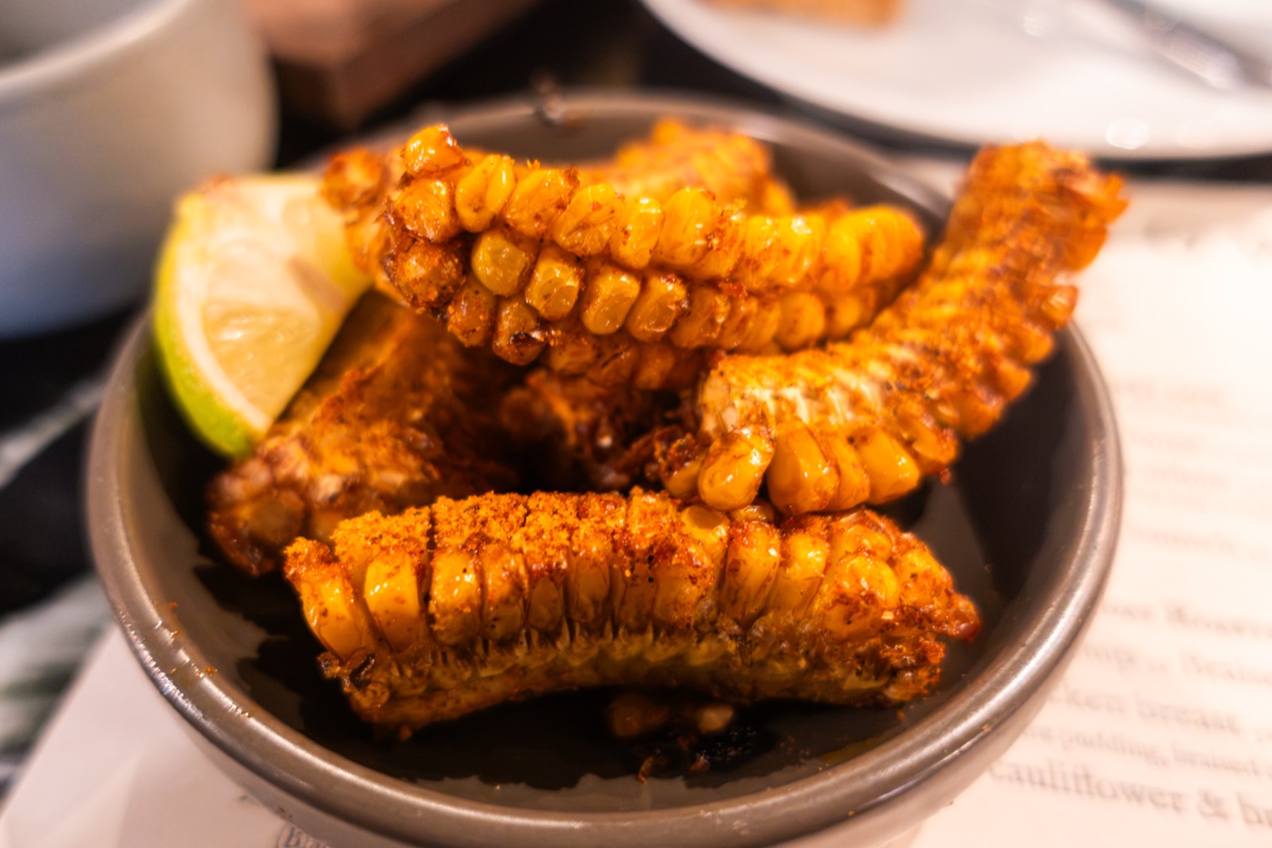 Corn ribs. Crispy corn, kombu seasoning.